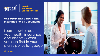 Understanding Your Health Insurance Policy Documents Tip Sheet