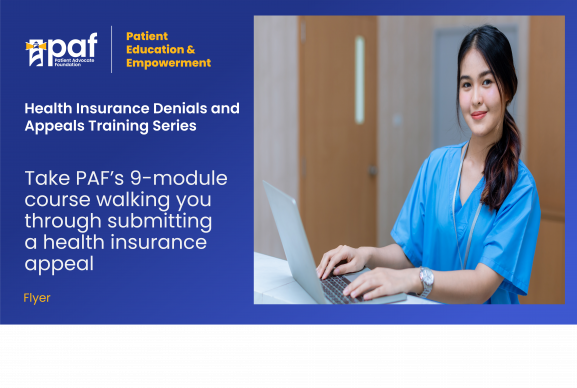 Flyer: Health Insurance Denials and Appeals: Don’t Take No for an Answer- A PAF Training Series