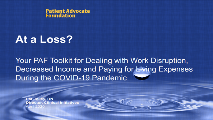 At a Loss? Your PAF Toolkit for Dealing with Work Disruption, Decreased Income and Paying for Living Expenses During the COVID-19 Pandemic