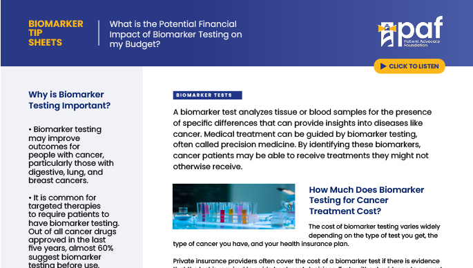 What is the Potential Financial Impact of Biomarker Testing on my Budget?